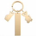 Personalisierter Schlüsselanhänger mit Gravur und Anhängern für Hund und Katze