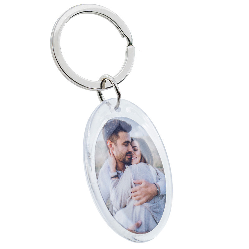 Personalisierter Foto Schlüsselanhänger aus Acryl - Oval